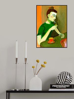 Lady lighting cigarette