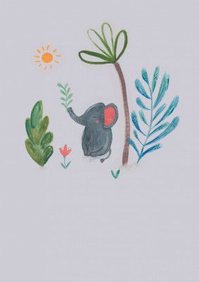 Jungle Elephant - Boho Kids &amp; baby nursery tropical jungle theme