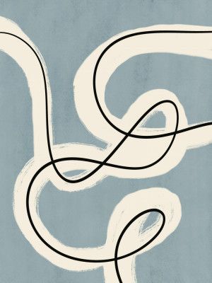 Minimalist line art in blue grey