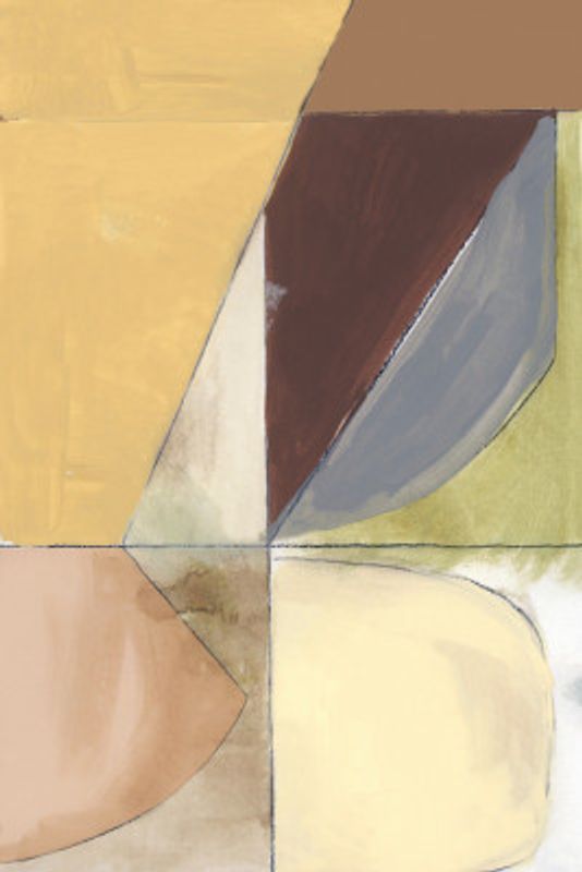 Dusty Pink Yellow Abstract No2 Art Print