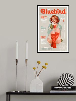 The Bluebird Daily Vintage Pin Up Ski Art