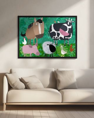 Cute Farm Animals Hanging Out in the Green Fields by Carla Daly