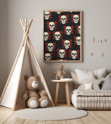 Skull and Roses Pattern