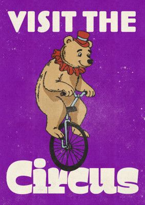 Vintage Visit The Circus Bear Unicycle