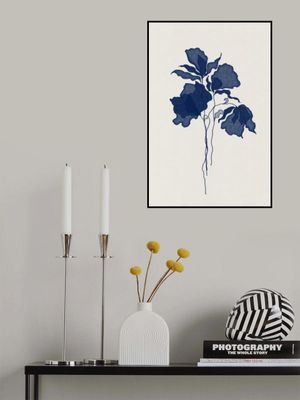 Botanical Illustration With Blue Floral