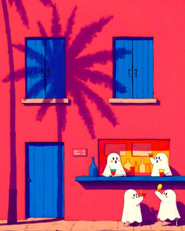 Playful Ghosts At A Bar