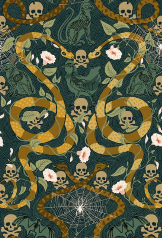 Gothic cottage dark emerald pattern