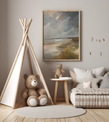 Serene Ocean View Under a Dramatic Sky