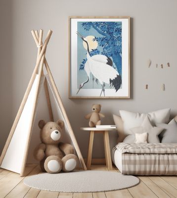 Cranes In a Moonlit Night