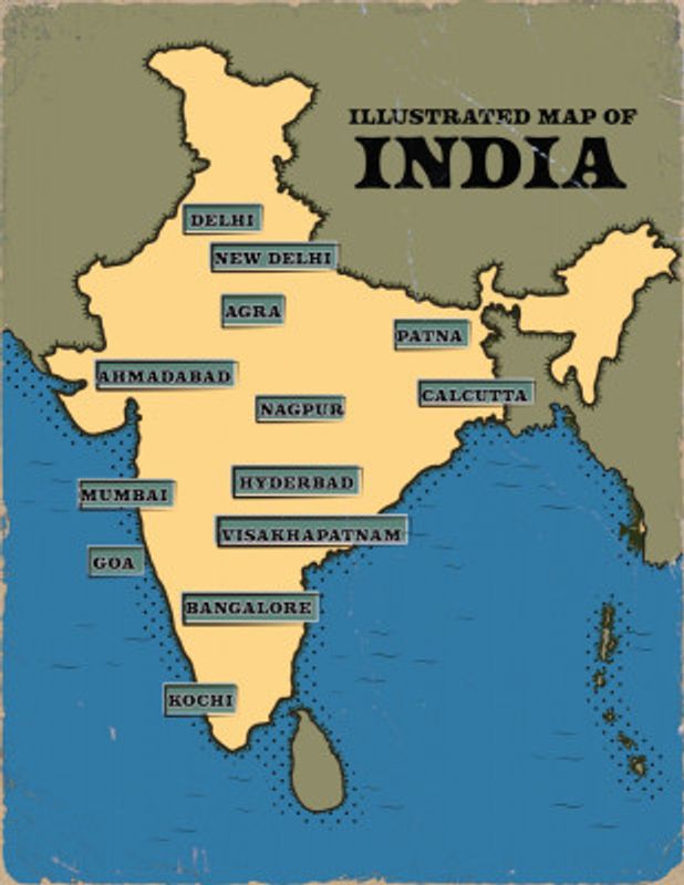 Illustrated Map Of India