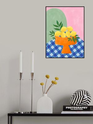 Yellow Lemons with Green Leaves