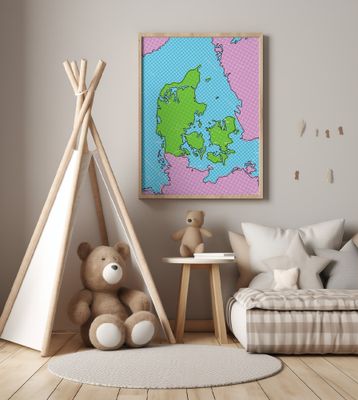 Denmark Pop Art Map