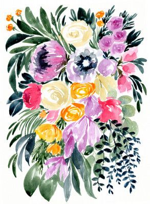 Urja loose floral watercolor bouquet