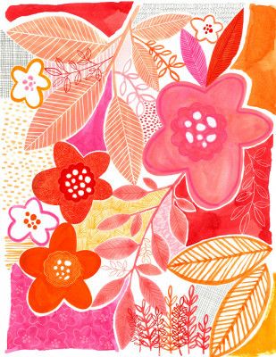 Abstract Flowers And Leaves