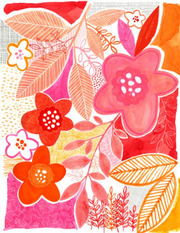 Abstract Flowers And Leaves