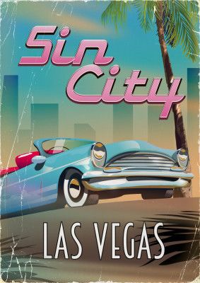 Sin City Las Vegas Travel Poster