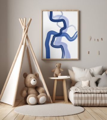 Fluid Blue Brushstrokes