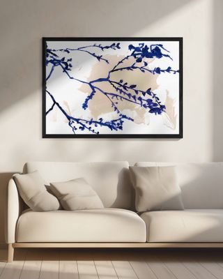 Navy Blue Blossoms On Tree Branches