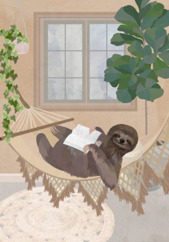 Lazy sloth in hammock