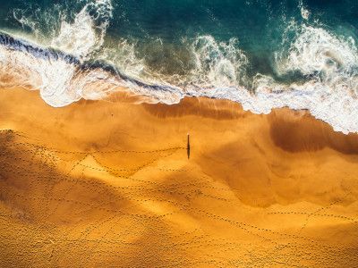 Beachscape Featuring Golden Sand
