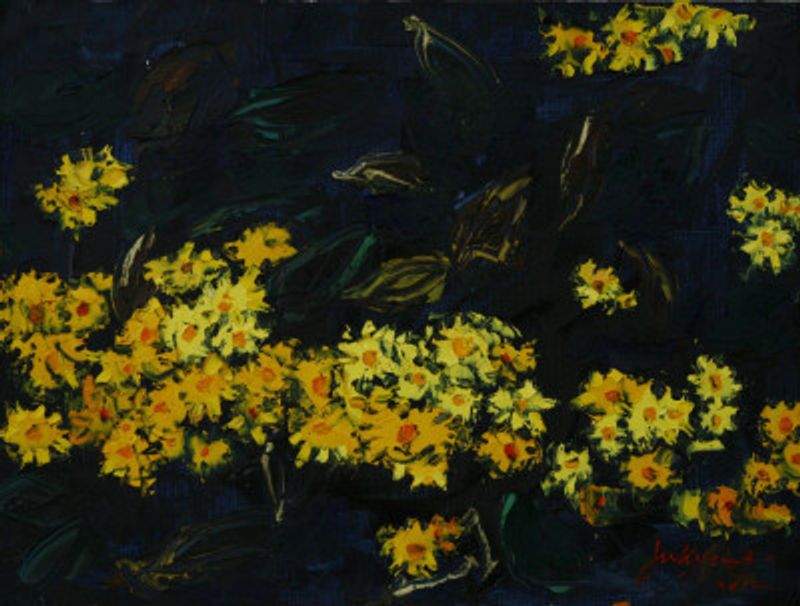 wild chrysanthemum oil on canvas