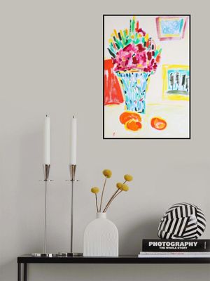 Still Life With Flowers And Mandarins On The Table, Tamara Jare, oil on canvas