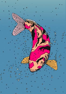 Two koi Fish Swimming in Water