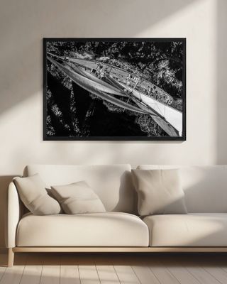 Above the racing ship