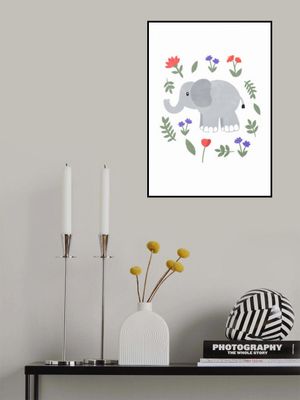 Little elephant with flowers