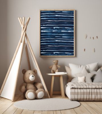 Electric Ink Lines Navy