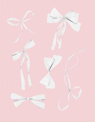 6 Bows White On Pink