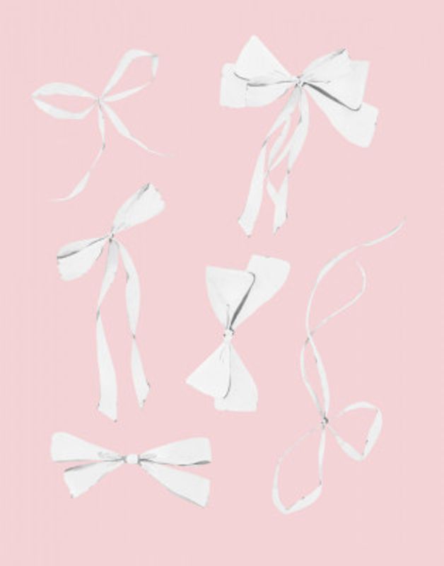 6 Bows White On Pink