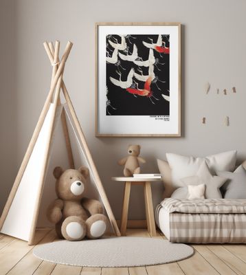 Furisode With a Myriad of Flying Cranes (1910–1920)   Japanese