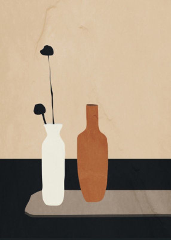 Vases With Stylized Leaves