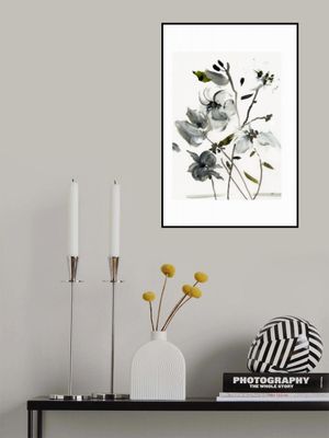 Muted Blue Grey Minimal Flowers