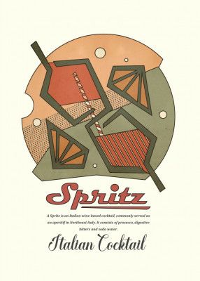 Geometrical spritz print