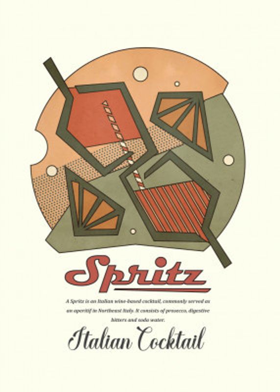 Geometrical spritz print