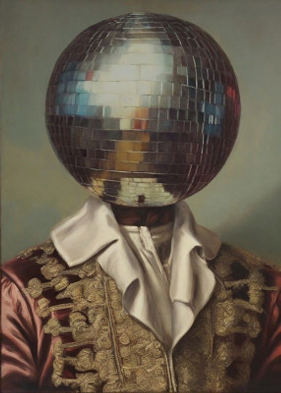 DiscoHead King  / Altered Collage Art