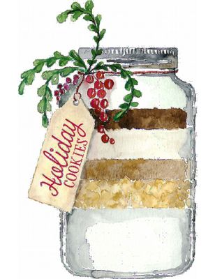 Holiday cookies in a jar