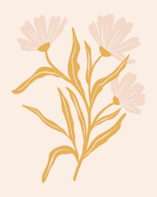 Modern Wildflowers In Earth Tones