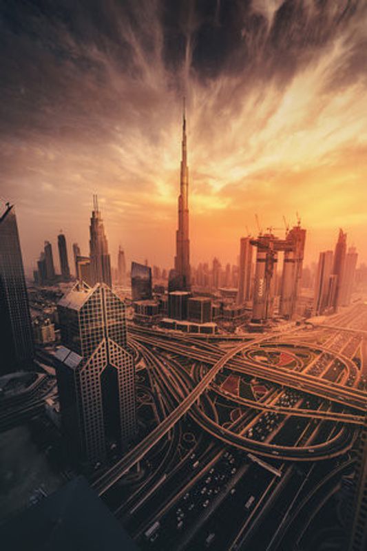 Dubai's Fiery sunset