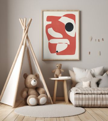 Abstract Geometric Composition -red