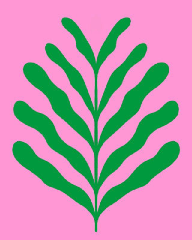 Minimalist Green Abstract Leaf