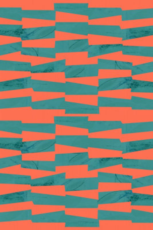 Turquoise &amp; Coral Abstraction 9