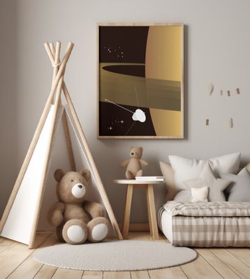 Saturn retro space art