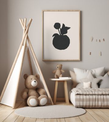 Silhouette of a Plant with Leaves