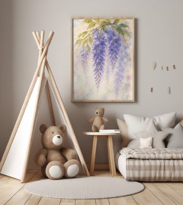 Hanging Wisteria In Soft Pastel Colours