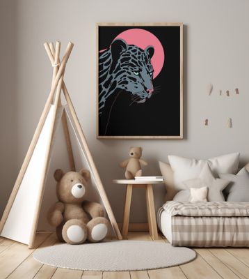 Leopard Under the Moon