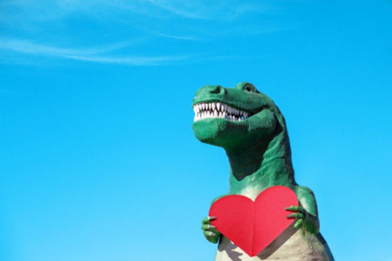 Tyrannosaurus Rex with a Red Paper Heart