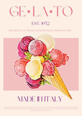 Vintage Style Gelato Poster